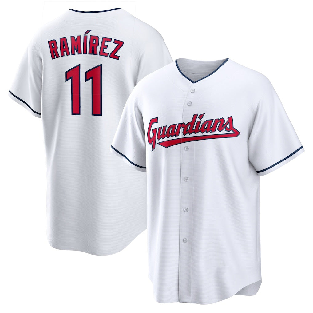 seanshop  Cleveland Guardians #11 Jos¨¦ Ram¨ªrez White  Replica Player Jersey