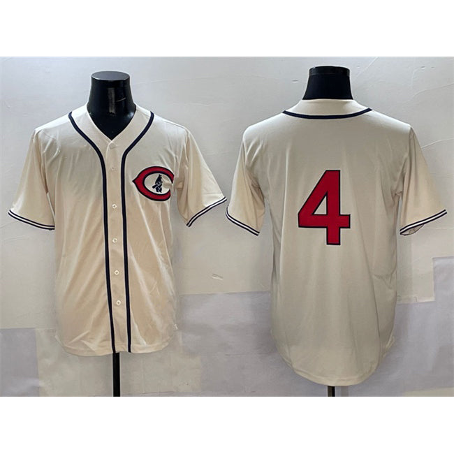 seanshop  Chicago Cubs #4 Pete Crow-Armstrong Cream  Field of Dreams Cool Base Stitched Jersey
