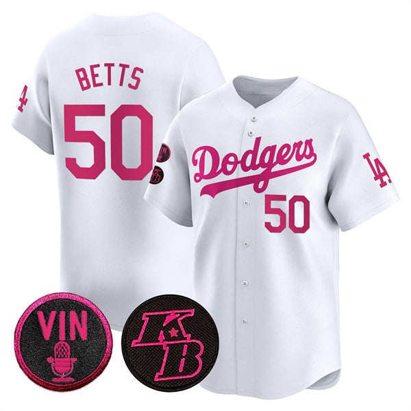 seanshop Los Angeles Dodgers #50 Mookie Betts White  2026 Mother¡¯s Day Vapor Premier Limited Stitched Jersey