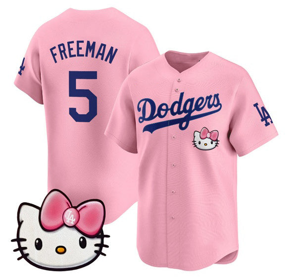 seanshop Los Angeles Dodgers #5 Freddie Freeman Pink  2025 Hello Kitty Vapor Limited Stitched Jersey