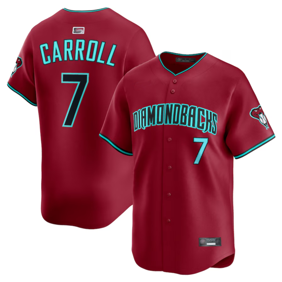 Seanshop A.Diamondbacks #7 Corbin Carroll Player Red Alternate Limited Personalized Stitched Jerseys