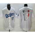 seanshop Los Angeles Dodgers #17 Shohei Ohtani Number Mexico White  Cool Base Stitched Jerseys