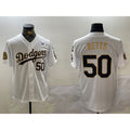 seanshop Los Angeles Dodgers #50 Mookie Betts White Gold  2024 World Series With Fernando Memorial Patch Limited Stitched Jersey2