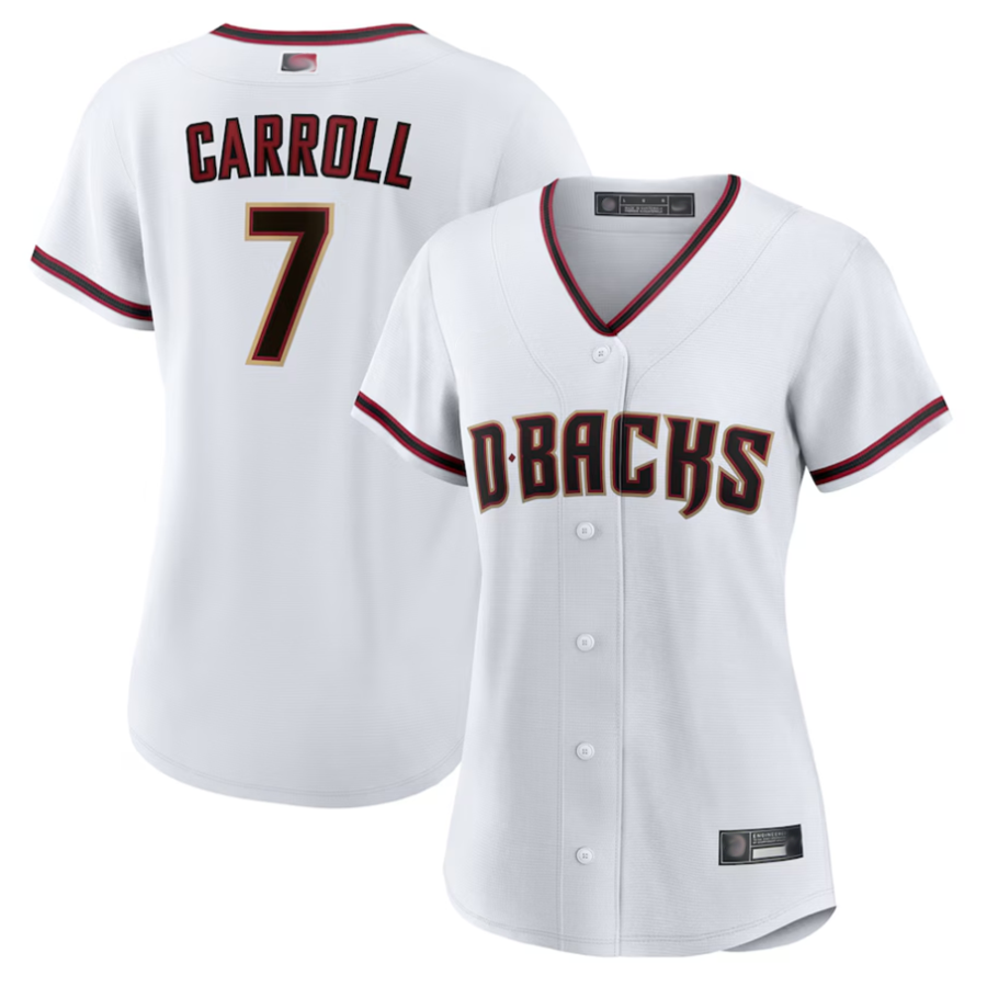 Seanshop A.Diamondbacks #7 Corbin Carroll Player White Home Replica Personalized Stitched Jerseys