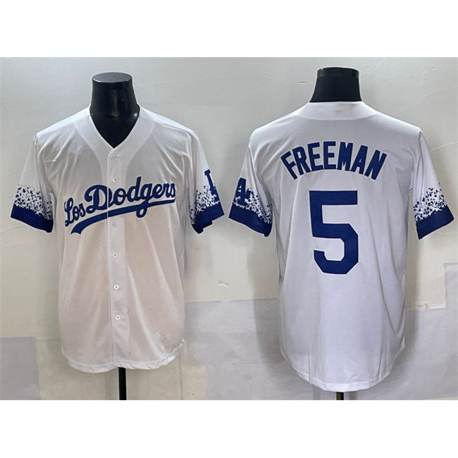 seanshop Los Angeles Dodgers #5 Freddie Freeman White  City Connect Cool Base Stitched Jersey