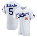 seanshop Los Angeles Dodgers #5 Freddie Freeman White  Home Authentic Jersey