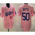 seanshop Los Angeles Dodgers #50 Mookie Betts Pink  2025 Tokyo Series Limited Jersey
