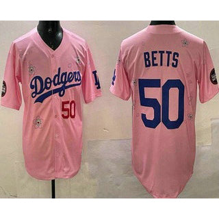 seanshop Los Angeles Dodgers #50 Mookie Betts Pink  2025 Tokyo Series Limited Jersey