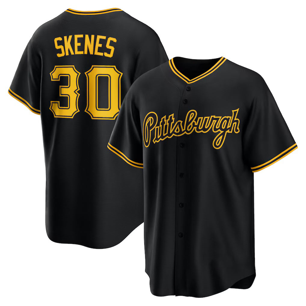 seanshop  Pittsburgh Pirates #30 Paul Skenes Black  Alternate 2 Replica Jersey