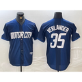 seanshop Detroit Tigers #35 Justin Verlander Navy  2024 City Connect Cool Base Limited Stitched Jersey
