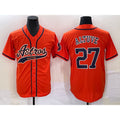 seanshop Houston Astros #27 Jose Altuve Orange  With Patch Cool Base Stitched Jersey