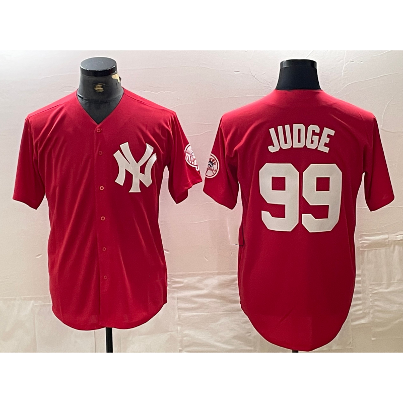 seanshop  New York Yankees #99 Aaron Judge Red  Fashion Cool Base Jersey
