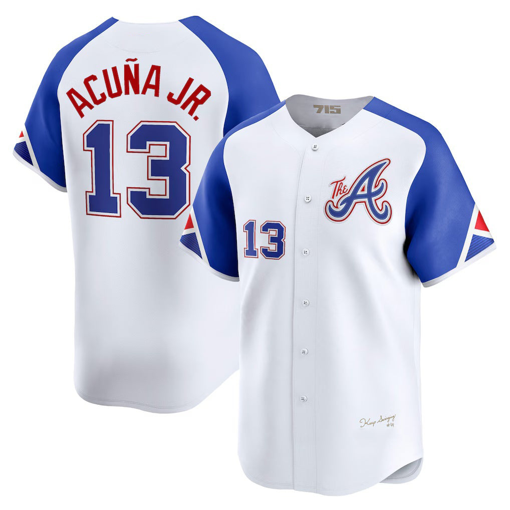 seanshop Atlanta Braves #13 Ronald Acu?a Jr. White  City Connect Limited Player Jersey