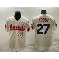 seanshop Los Angeles Angels #27 Mike Trout Number Cream  2022 City Connect Cool Base Stitched Jersey
