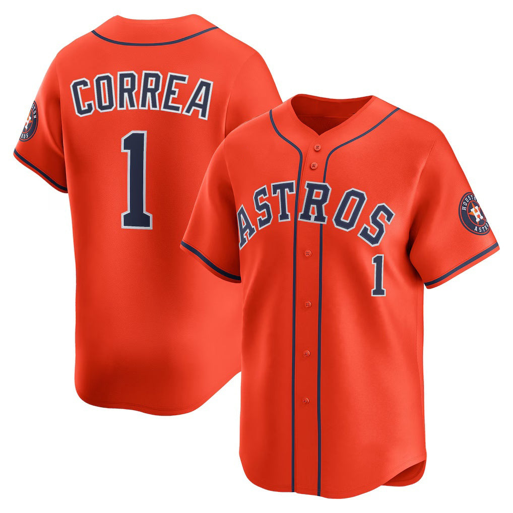 seanshop Houston Astros #1 Carlos Correa Orange  Alternate Limited Player Jersey