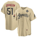 seanshop  Arizona Diamondbacks #51 Randy Johnson Gold  2023 World Series City Connect Cool Base Stitched Jersey