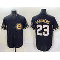 seanshop  Chicago Cubs #23 Ryne Sandberg Black  Gold 'Ryne Sandberg Tribute' Vapor Limited V2 Stitched Jersey