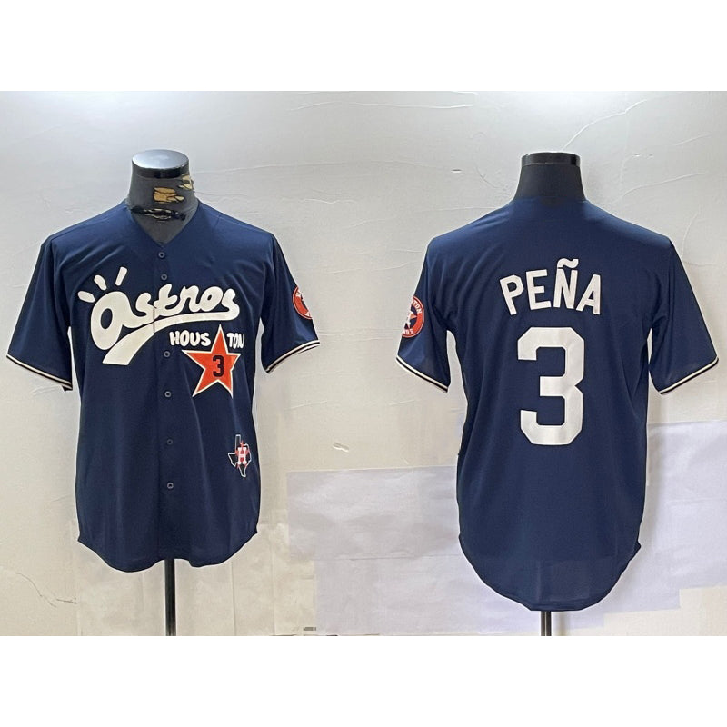 seanshop Houston Astros #3 Jeremy Pena Black  Cactus Jack Vapor Premier Stitched Jersey