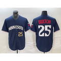 seanshop  Minnesota Twins #25 Byron Buxton Number 2023 Navy Blue  Cool Base Stitched Jerseys
