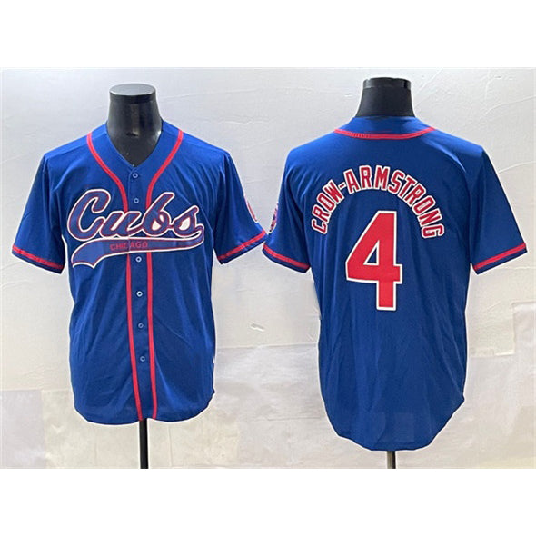 seanshop  Chicago Cubs #4 Pete Crow-Armstrong Royal  Cool Base Stitched Jersey