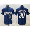 seanshop Detroit Tigers #30 Kerry Carpenter Number 2024 Navy  City Connect Cool Base Limited Stitched Jersey 2