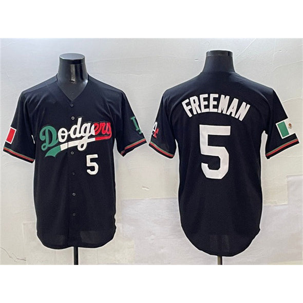 seanshop Los Angeles Dodgers #5 Freddie Freeman Black  Mexico Flag Limited Stitched Jersey