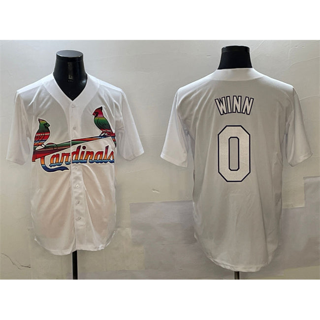 seanshop  St. Louis Cardinals #0 Masyn Winn White  Cool Base Stitched Jersey