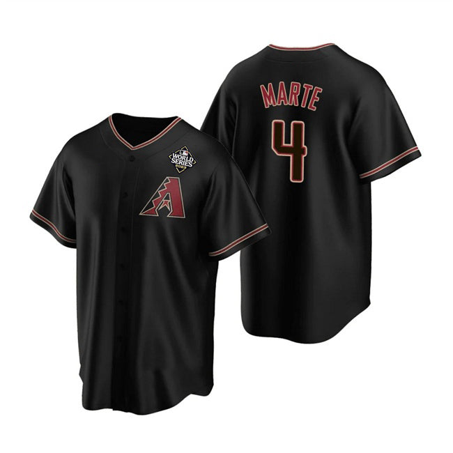 seanshop  Arizona Diamondbacks #4 Ketel Marte Black  2023 World Series Cool Base Stitched Jersey