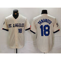 seanshop Los Angeles Dodgers #18 Yoshinobu Yamamoto Number Cream  2024 City Connect Limited Stitched Jersey 2