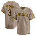 seanshop  San Diego Padres #3 Jackson Merrill Tan  2024 Alternate Limited Stitched Jersey