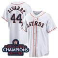 seanshop Houston Astros #44 Yordan Alvarez White  2022 World Series Champions Home Stitched Jersey