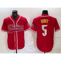 seanshop  Philadelphia Phillies #5 Bryson Stott Red  Cool Base Stitched Jersey