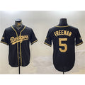 seanshop Los Angeles Dodgers #5 Freddie Freeman Black Gold  2024 World Series Champions Limited Stitched Jersey