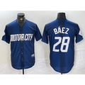 seanshop Detroit Tigers #28 Javier Baez 2024 Navy  City Connect Cool Base Limited Stitched Jersey