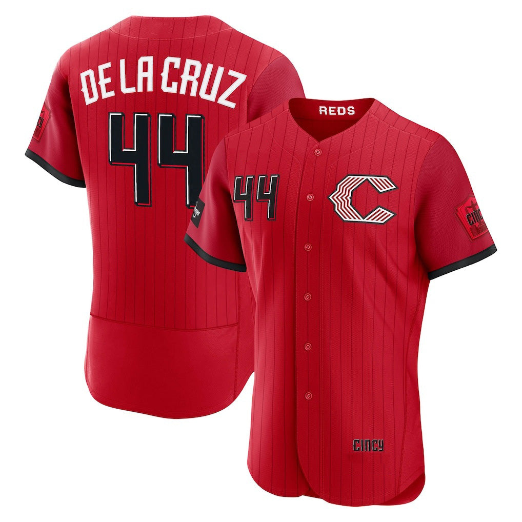 seanshop Cincinnati Reds #44 Elly De La Cruz Red  2026 City Connect Authentic Sponsor Patch Jersey