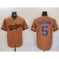 seanshop Los Angeles Dodgers #5 Freddie Freeman Number Olive  Cool Base Limited Stitched Jersey 2