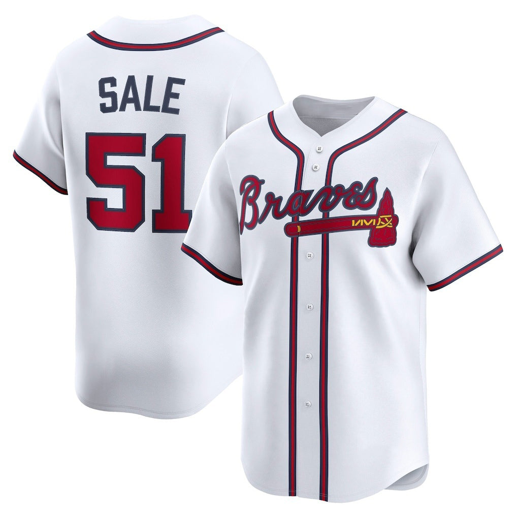 seanshop Atlanta Braves #51 Chris Sale White  Home Limited Player Jersey