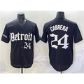seanshop Detroit Tigers #24 Miguel Cabrera Black  'Motor Gothic Edition' Vapor Premier Limited Stitched Jersey