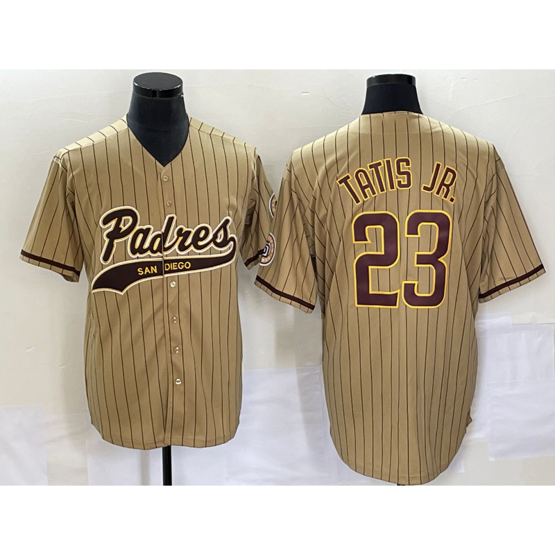 seanshop  San Diego Padres #23 Fernando Tatis Jr Tan  NEW 2023 Cool Base Stitched Jersey