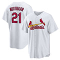 seanshop  St. Louis Cardinals #21 Lars Nootbaar White  Home Replica Jersey