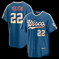 seanshop    Milwaukee Brewers #22 Christian Yelich Mineral Blue  2026 City Connect Stadium Jersey