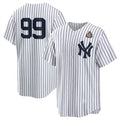 seanshop  New York Yankees #99 Aaron Judge White  2024 World Series Cool Base Stitched Jersey