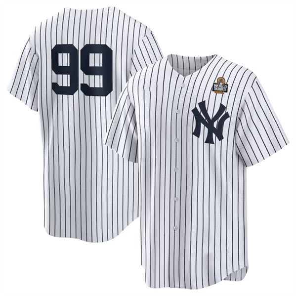 seanshop  New York Yankees #99 Aaron Judge White  2024 World Series Cool Base Stitched Jersey