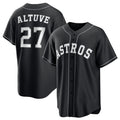 seanshop Houston Astros #27 Jose Altuve Black  Lights Out Limited Stitched Jersey