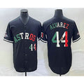seanshop Houston Astros #44 Yordan Alvarez Number Mexico Black  Cool Base Stitched Jersey