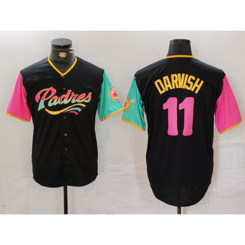 seanshop  San Diego Padres #11 Yu Darvish Black  Fashion Jersey