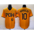 seanshop  Pittsburgh Pirates #10 Bryan Reynolds Number Gold  2023 City Connect Stitched Jersey 2