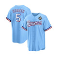 seanshop  Texas Rangers #5 Corey Seager Blue  2023 World Series Stitched Jersey