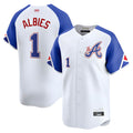 Seanshop A.Braves #1 Ozzie Albies Player Blue City Connect Stitched Jerseys
