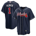 Seanshop A.Braves #1 Ozzie Albies Player Navy Alternate Stitched Jerseys